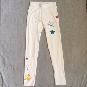 🤍Cream leggings with multicolored stars🤍